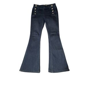 Express Jeans Womens Size 6R Flare Mid Rise Dark Wash Denim‎ Stretch Bell 28x32